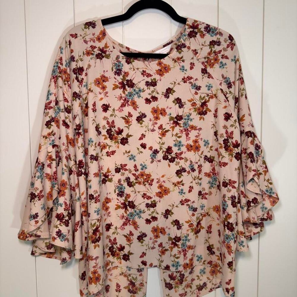 Lauren Conrad Floral Blouse, Size L